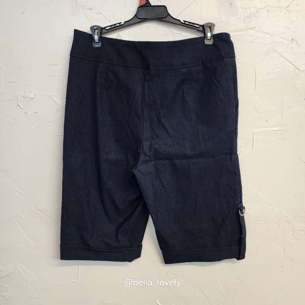 Stretchy Dark Blue Casual Shorts - Picture 3 of 3